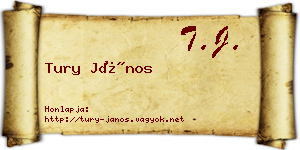 Tury János névjegykártya
