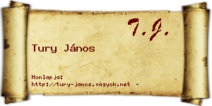 Tury János névjegykártya